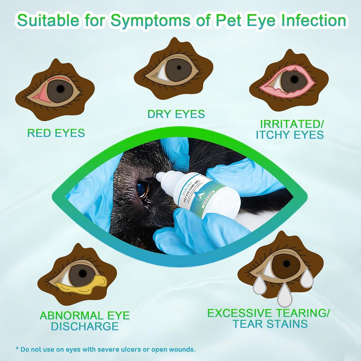 Pet Eye Care Gel Drop for Dogs, Cats, 1% Hyaluronan Eye Drops, 0.34 oz