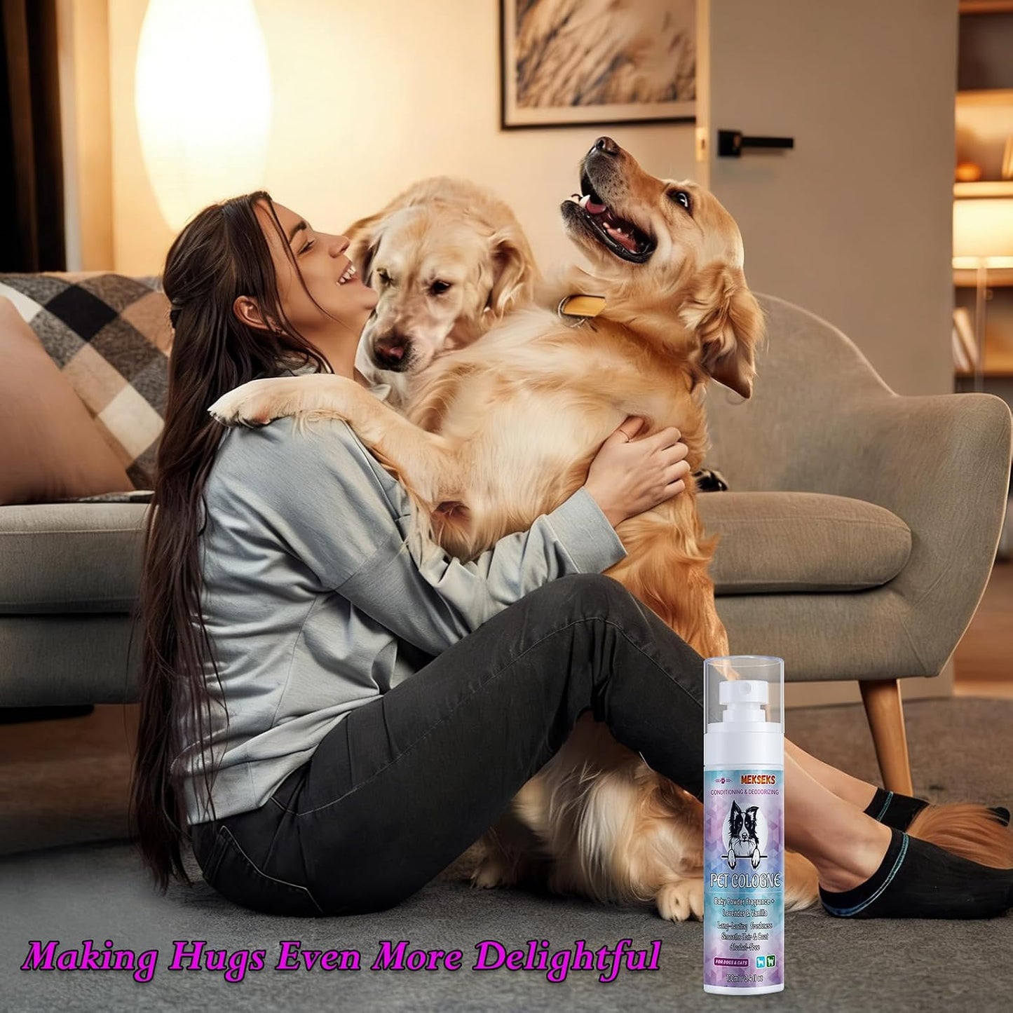 Dog Cologne Spray Long Lasting Baby Powder Scent, Natural 3.4 fl oz