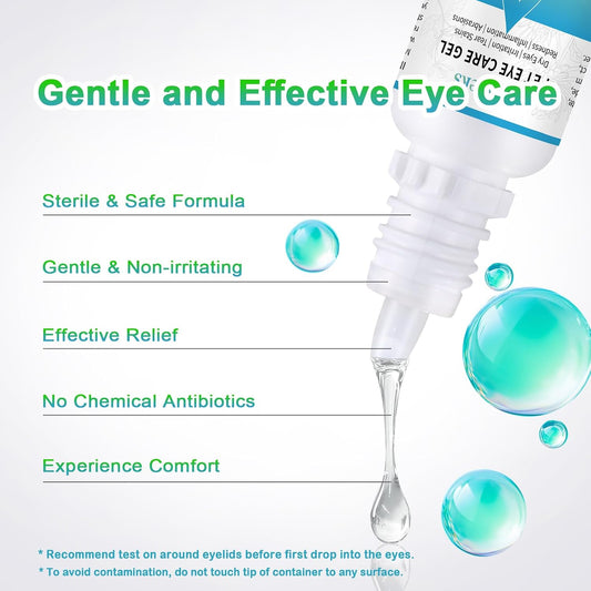 Pet Eye Care Gel Drop for Dogs, Cats, 1% Hyaluronan Eye Drops, 0.34 oz