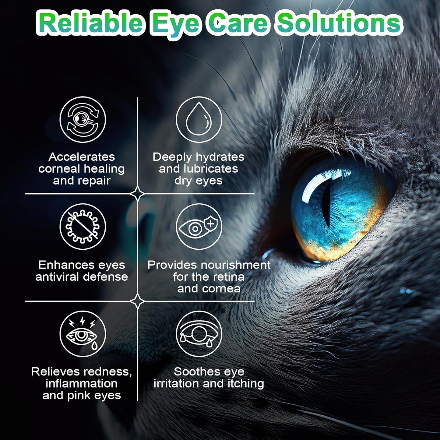 Pet Eye Care Gel Drop for Dogs, Cats, 1% Hyaluronan Eye Drops, 0.34 oz
